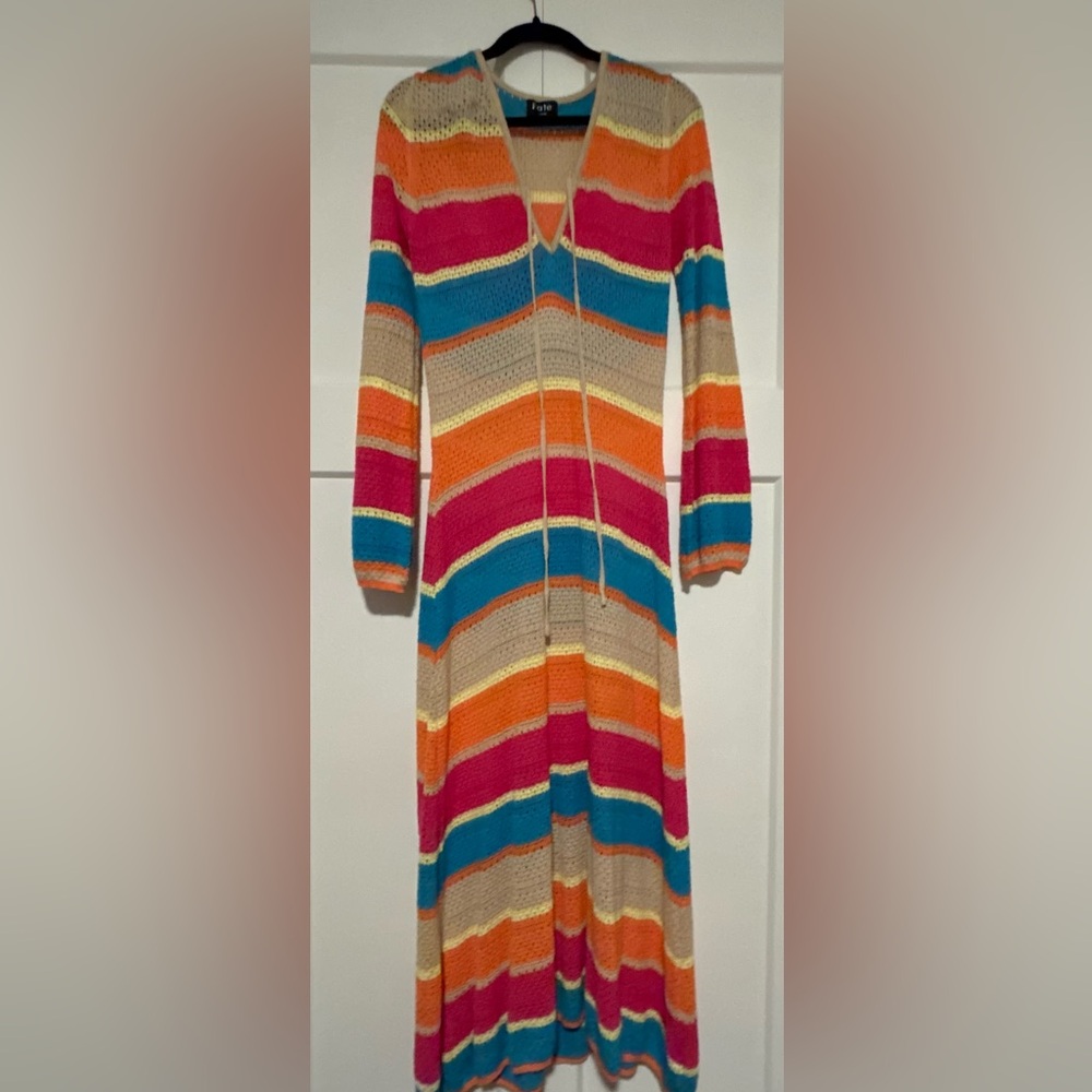 Fate Multicolor Striped Long Sleeve Dress